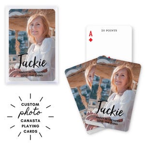 Custom Photo Canasta Playing Cards - Canasta Deck with Point Values - Retirement Gift - Unique Gift for Mom - Gift for Dad - Grandma Gift