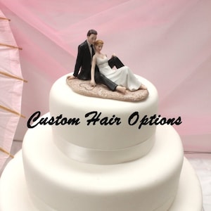 Personalized Wedding Cake Topper - Beach Wedding - Romantic Couple Lounging on the Beach Cake Topper - Romantic - Destination Wedding