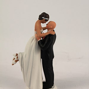 True Romance Interlocking Wedding Cake Topper - Light Skin Tone Bald ...