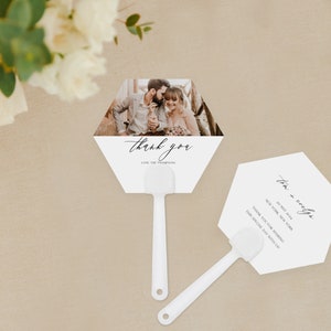 Custom Photo Hand Fan Programs - Hexagon - Front and Back