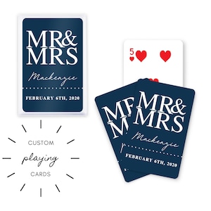 Personalized Wedding Favor - 6 Colors to Choose From - Mr and Mrs Custom Playing Cards - Wedding Favor - Wedding Party Gift - Reception