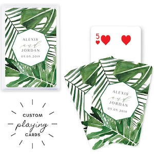 Personalized Playing Cards - Tropical Cards - Las Vegas - Theme Wedding - Custom Playing Cards - Personalized Gift - Beach - Wedding Favor