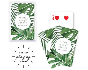 Personalized Playing Cards - Tropical Cards - Las Vegas - Theme Wedding - Custom Playing Cards - Personalized Gift - Beach - Wedding Favor
