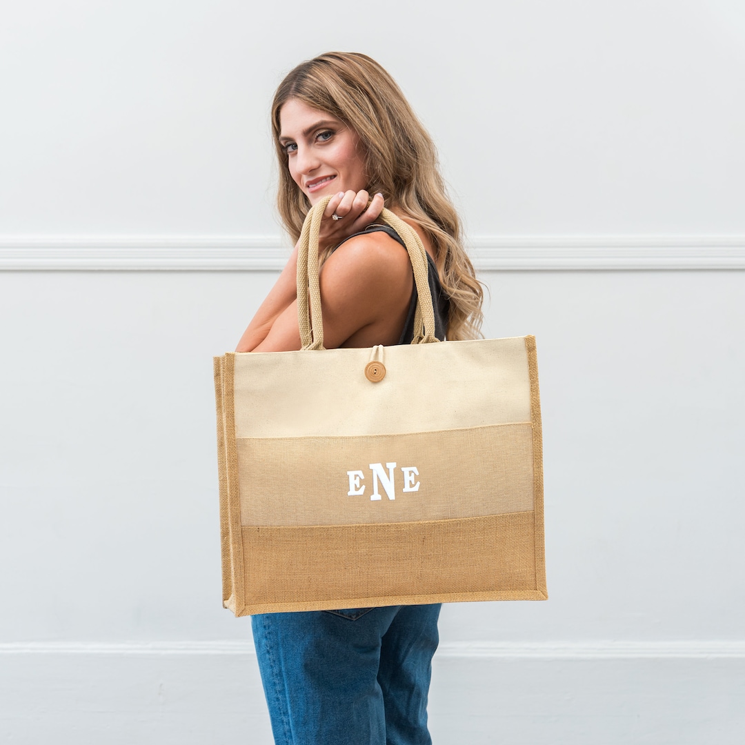 Burlap Tote Bag Personalized Tote Bag Bride Gift 