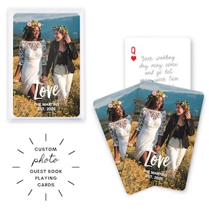 Alternative au livre d'or - livre d'or de mariage - cartes à jouer photo personnalisées - cartes à jouer personnalisées - cartes d'anniversaire