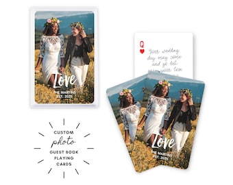 Gästebuch-Alternative – Hochzeitsgästebuch – individuelle Foto-Spielkarten – personalisierte Spielkarten – Jubiläumskarten
