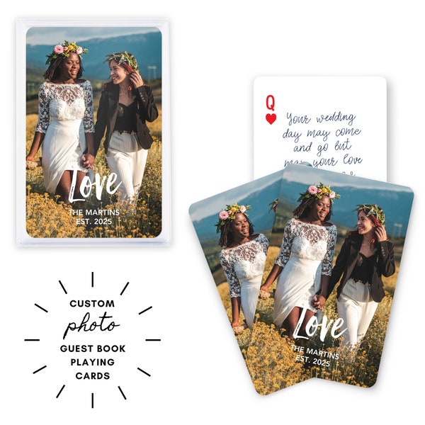 Guest Book Alternative - Wedding Guest Book - Custom Photo Playing Cards - Personalized Playing Cards  - Anniversary Cards