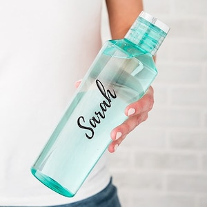 Customized Water Bottle - Personalized - Plastic  Water Bottle - Reusable - Eco Friendly - Personalized Gift - Workout Class - Gym