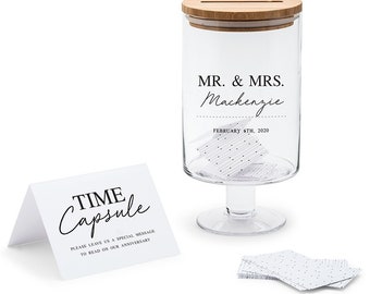 Guest Book Alternative - Wishing Well - Mr & Mrs - Wedding Wishing Jar - Customized Wishing Well - Unique Wedding Decor - Wedding Reception
