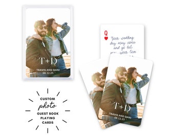 Custom Guest Book Alternative Wedding Idea for Guest book Card Game Gift Customized Playing Cards Wedding Favors with Picture