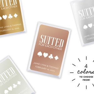 Cartes à jouer métalliques pour mariage - Cadeau de mariage personnalisé - Adaptés les uns pour les autres Cartes à jouer - Cadeau de mariage unique - Cartes à jouer personnalisées
