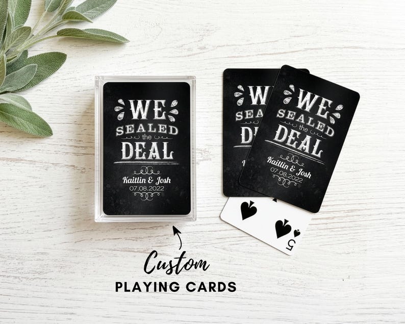 Personalized Playing Cards - Chalkboard Cards - Las Vegas - Theme Wedding - Custom Playing Cards - Personalized Gift - Custom Wedding Favor image 1