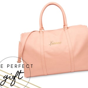 Personalisierte Wochenendtasche - Rosa Seesack - Reisetasche für Frauen - Personalisiertes Geschenk - Geschenk für Sie - Muttertagsgeschenk - Weihnachtsgeschenk