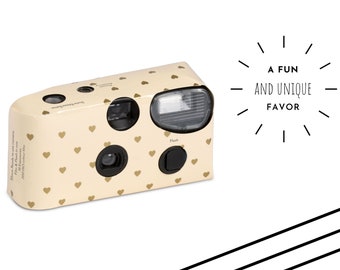 Heart Print Disposable Camera - Wedding Favor - Photo Booth - Party Favor - Single Use Film Camera - Birthday Favor - Wedding Party Gift