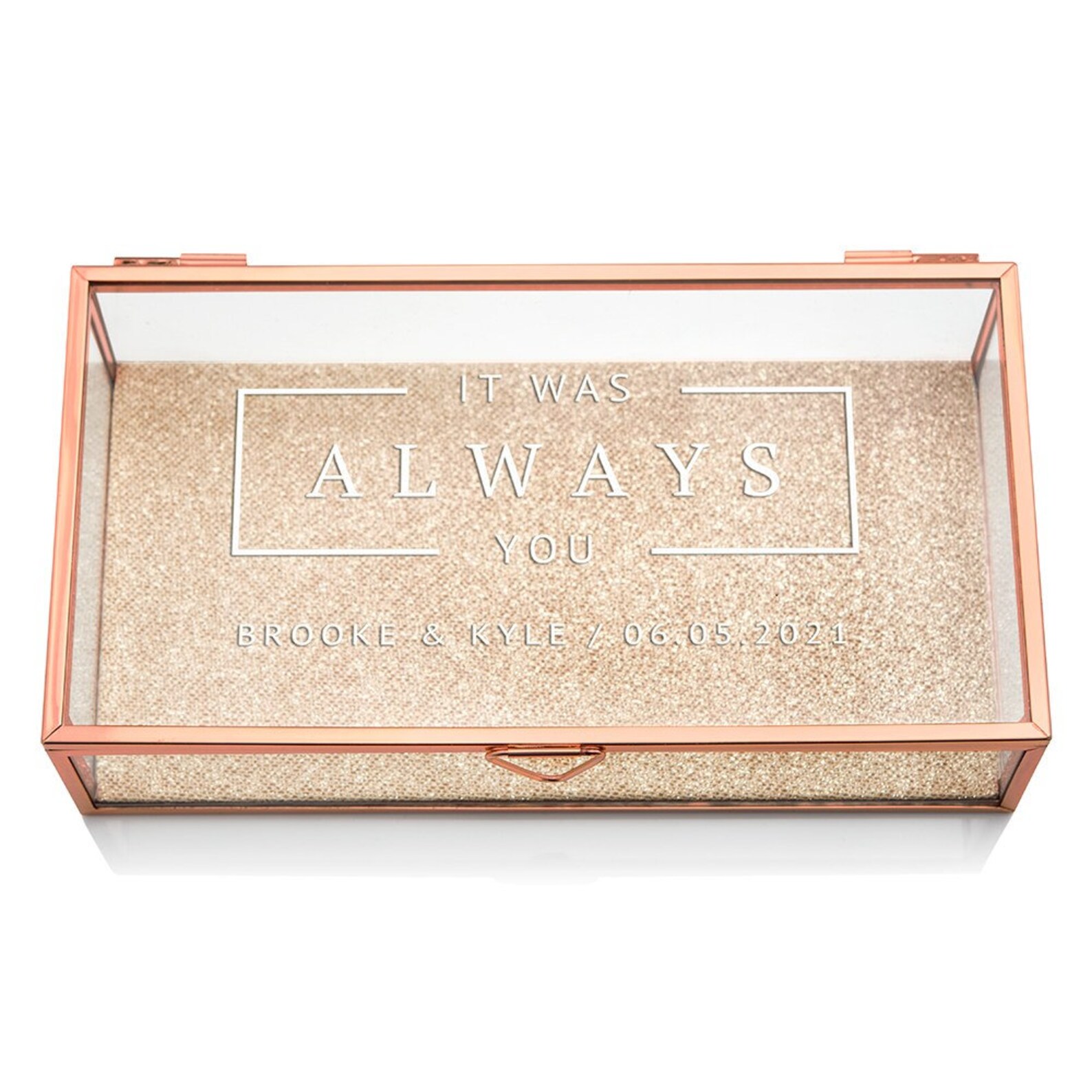 Personalized Glass Jewelry Box It Was Always You Design Etsy