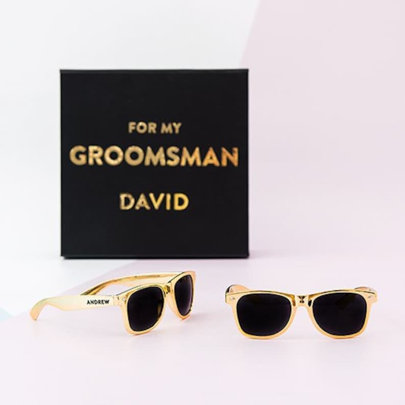 Personalized Wedding Sunglasses Gold Sunglasses Wedding Favor Beach Wedding Wedding Party Gift Groomsman Gift Bridesmaid Gift image 4