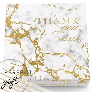Custom Thank You Marble Gift Box - Magnetic Gift Box - Personalized Bridesmaid Gift Box - Bridesmaid Proposal Box - Hostess Custom Gift Box