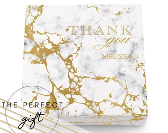 Custom Thank You Marble Gift Box - Magnetic Gift Box - Personalized Bridesmaid Gift Box - Bridesmaid Proposal Box - Hostess Custom Gift Box