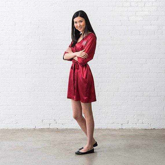 Personalized Ruby Red Kimono Robe Size 