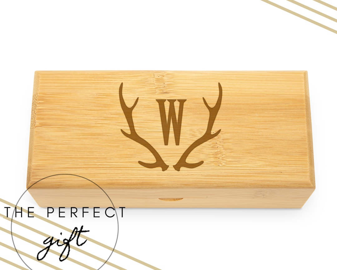 Engraved Wooden Sunglasses Case Custom Antler Glasses Case Etsy
