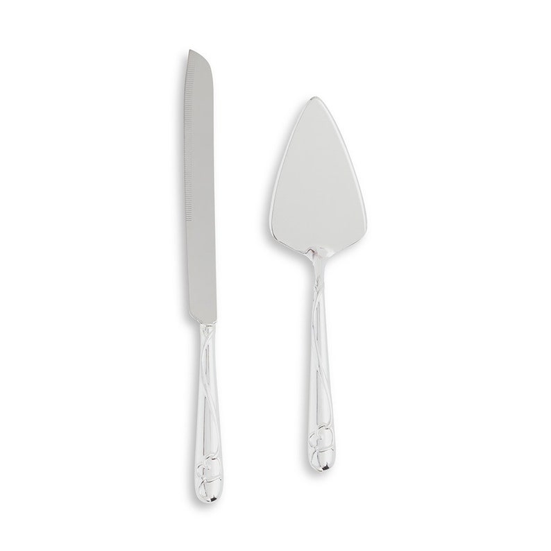 Engraved Wedding Cake Knife and Server Silver Plated Cake Etsy