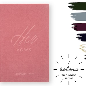Personalized Velvet Vow Journal for Her - Unique Wedding Ceremony - 7 Colors to Pick From - Bridal Shower Gift - Engagement Present for Her