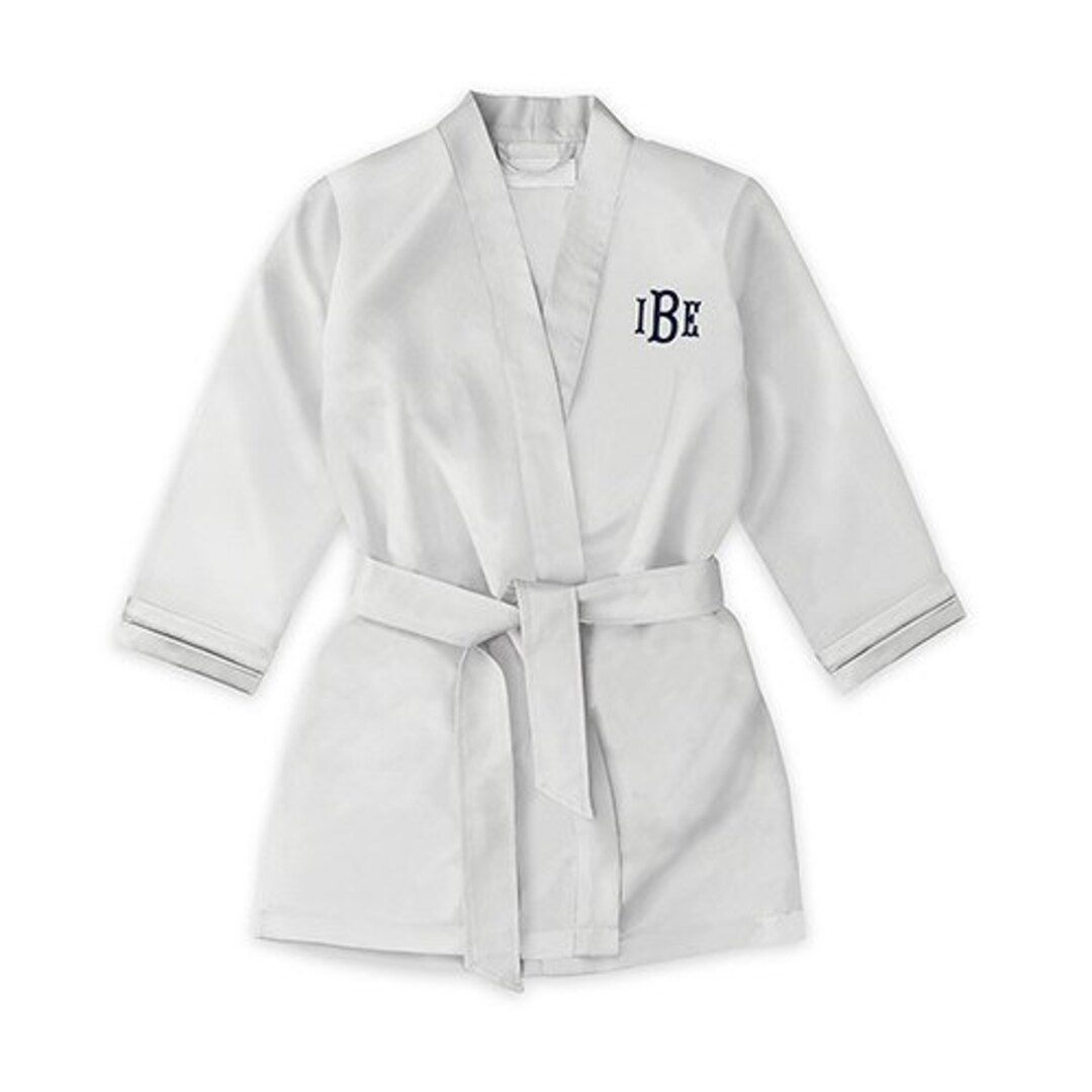 Customized Children's Silver Kimono Robe Children's Robe Pj's Pajamas