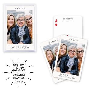 Personalized Photo and Custom Message Canasta Playing Cards - Canasta Cards with Point Values - Family Reunion Cards - Family Card Game