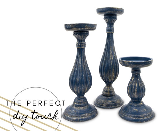 Set Of 3 Metal Candle Holders Decorative Hurricane Free Shipping Pillar Candl