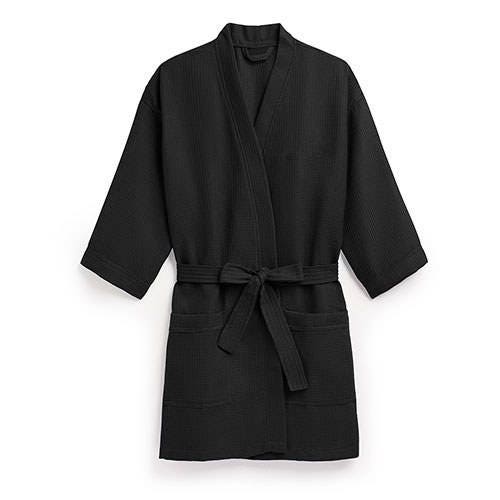 Personalized Waffle Robe Black Kimono Black Robe Etsy
