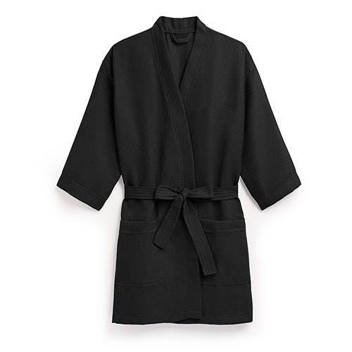 Personalized Waffle Robe Black Kimono Black Robe - Etsy