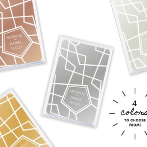 Noms personnalisés géométriques cartes à jouer de mariage - cadeau personnalisé - cartes à jouer personnalisées - cadeau unique - cartes à jouer métalliques