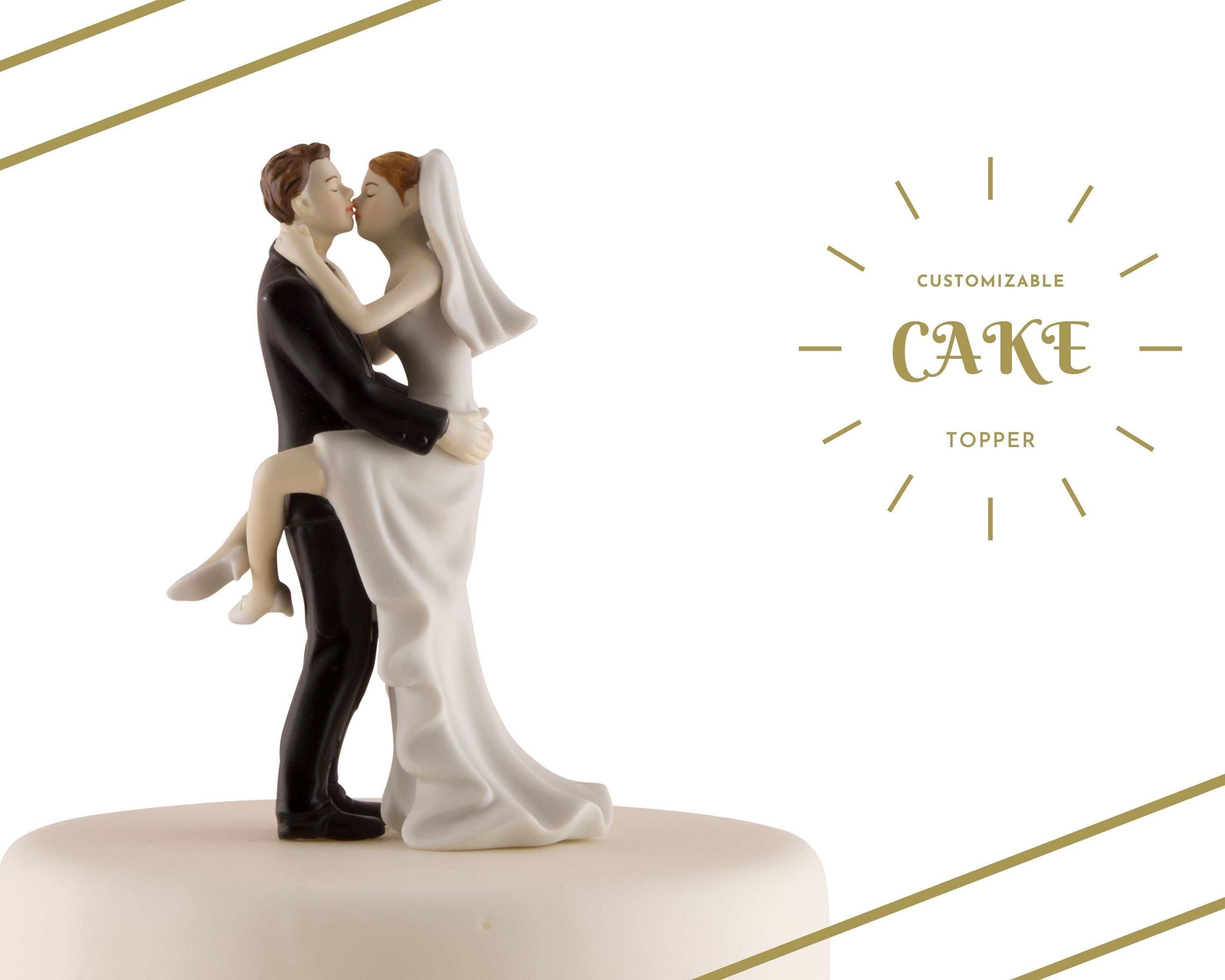 Personalized Wedding Cake Topper Kissing Couple Sexy Pose Etsy