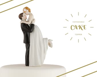 Wedding Cake Topper - Personalized Wedding Couple - True Romance Bride and Groom - Cake Topper - Modern - Romantic Cake Topper