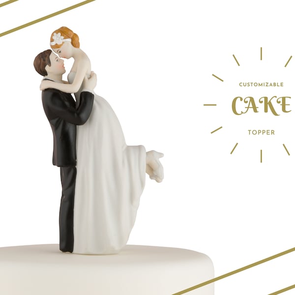 Wedding Cake Topper - Couple de mariage personnalisé - True Romance Bride and Groom - Cake Topper - Moderne - Romantique Cake Topper