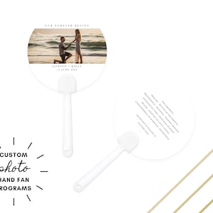 Abanico de mano redondo - Abanico circular personalizado - Abanico con foto personalizado - Abanico de mano para obsequio de boda - Abanico de mano para programa de boda - Abanico de cumpleaños