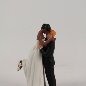 True Romance Interlocking Wedding Cake Toppers - Light Skin Tone Groom ...