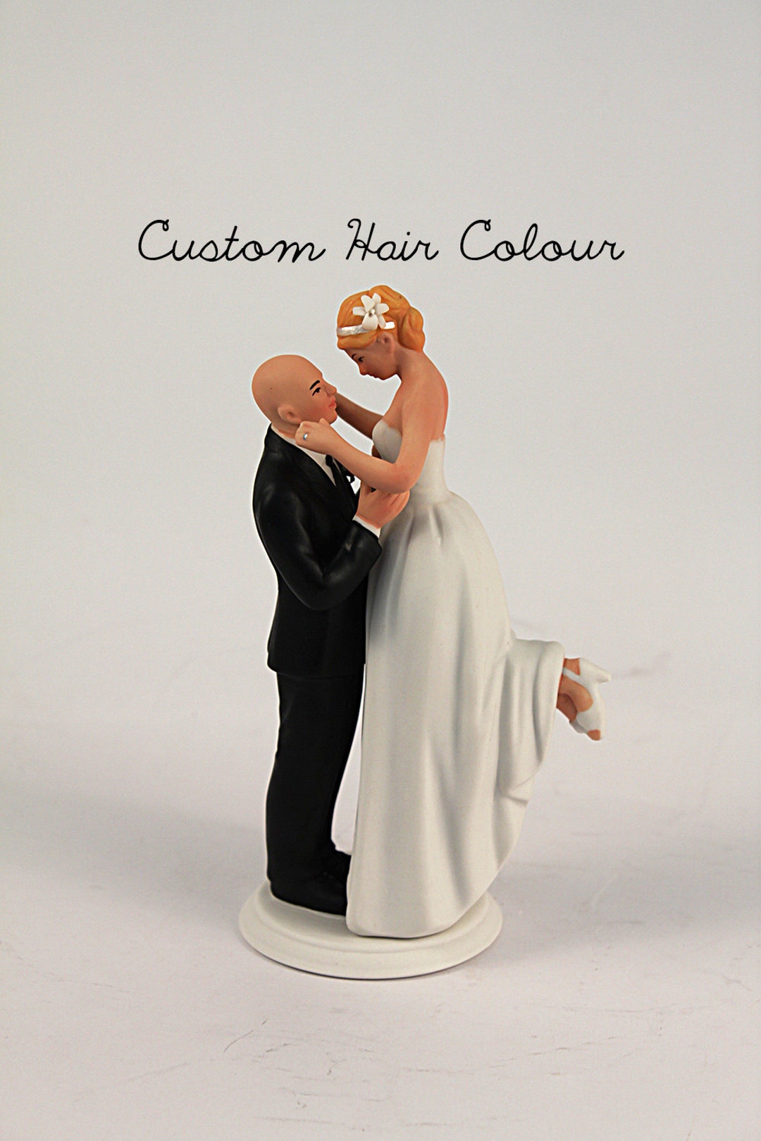 True Romance Interlocking Bride and Groom Cake Topper - Medium Skin ...