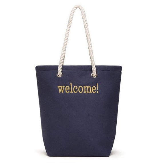 navy beach bag