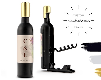 Personalized Monogram Bulk Wedding Bottle Opener Favor - Custom Birthday Corkscrew Favor - Anniversary Favor - Celebration of Life Favor