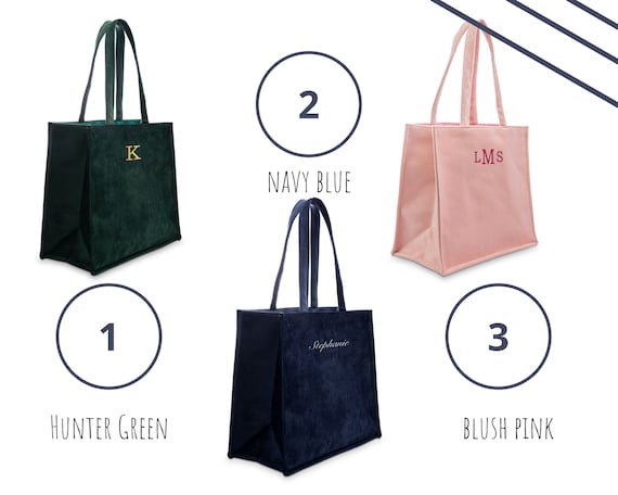 Custom Velvet Tote Bag - 3 Colors to Choose From - Pink