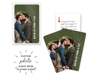 Personalized Photo Playing Cards - Custom Photo Playing Cards  - Playing Card Guest Book - Wedding Guest Book - Guest Book Alternative
