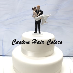 Custom Wedding Cake Topper - Romantic Bride and Groom - Bride Swept up ...
