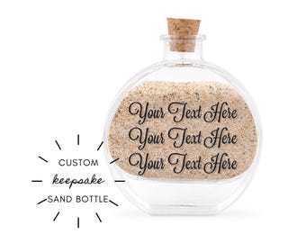 Personalized Honeymoon Keepsake Sand Jar - Honeymoon Memento - Wedding Gifts - Gifts for Couples - Sand Ceremony Keepsake - Wedding Keepsake