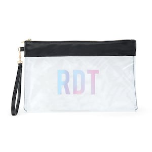 Custom Monogram Gift - Clear Makeup Bag with Monogram - Mother's Day Gift - Her Birthday Gift - Her Anniversary Gift - Girl's Weekend Gift