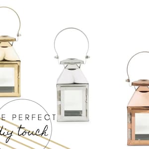 Juego de 3 bases para centros de mesa con farolillos colgantes: bricolaje para bodas: decoración del hogar: farolillo en miniatura en oro, plata u oro rosa: decoración de mesas para bodas
