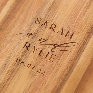 Custom Cutting Board with Modern Couple Design - Engraved Wooden Cutting Board - Personalized Cutting Board - Custom Gift for the Couple