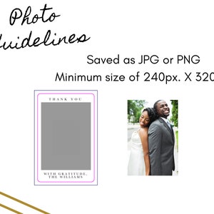 Photo Guidelines - Saved as JPG or PNG - Minimum size of240px. x 320px.