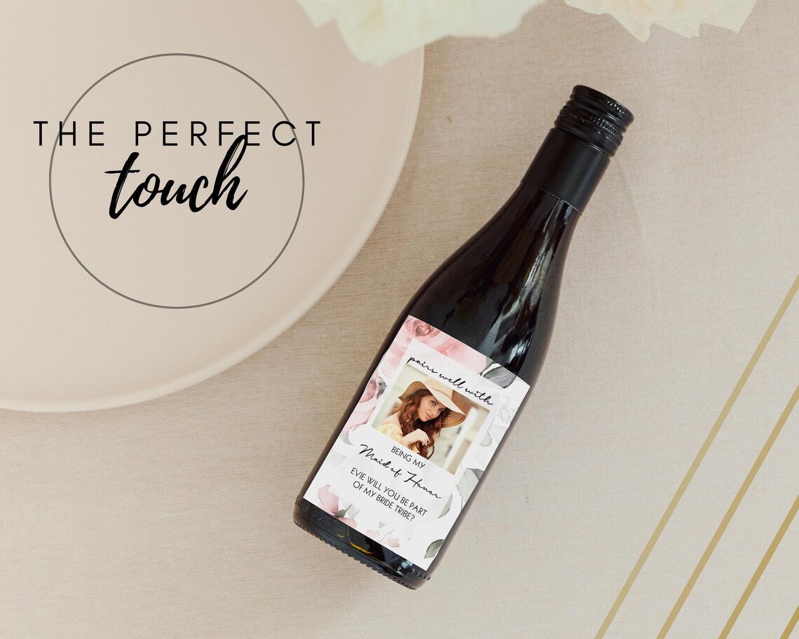 Mini Wine Labels Custom Mini Wine Bottle Label - Personalized Photo or Logo Small Bottle ...