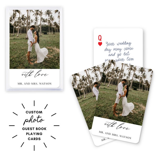 Livre d'or de mariage - cartes à jouer de mariage personnalisées - cartes à jouer photo - livre d'or de cartes à jouer - souvenir de mariage